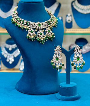 Moissanite Kundan Necklace Set