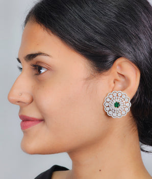 Silver Diamond Studs