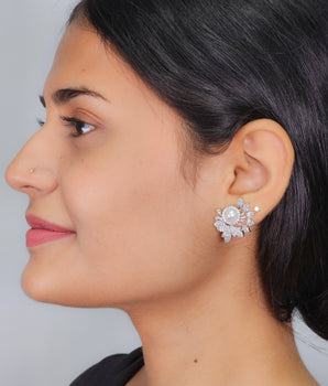Silver Diamond Studs