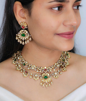 Moissantie Kundan Necklace Set