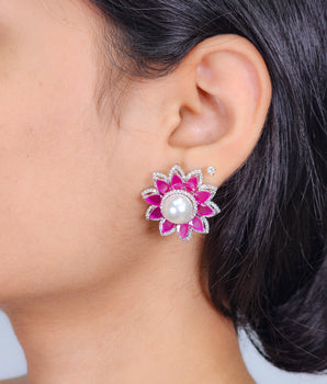 Silver Diamond Studs