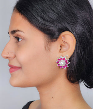 Silver Diamond Studs